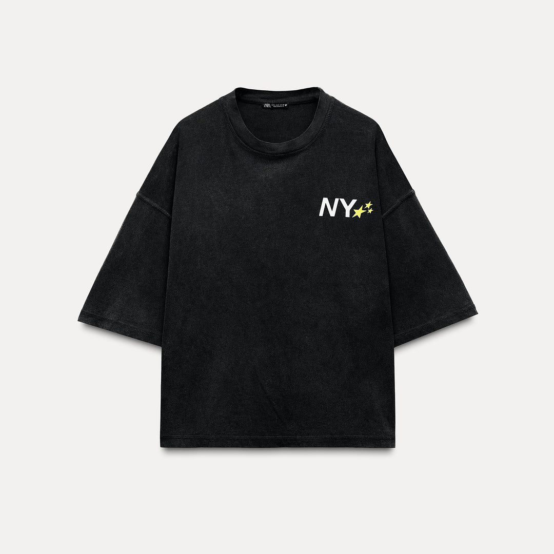 Moudda ZARA - T-shirt Délavé Texte NYC - Tunisie 2