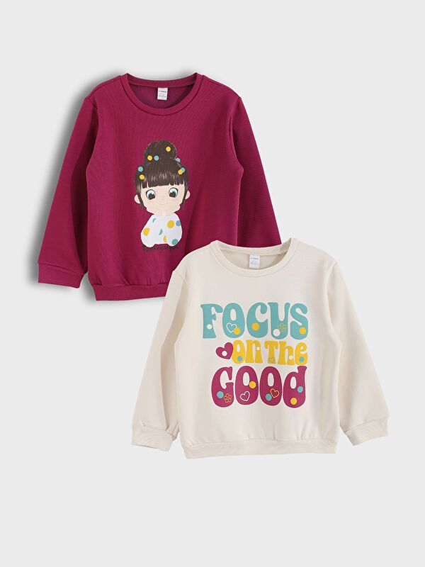 Moudda LC Waikiki - Pack sweatshirt jersey Fille Fuchsia terne - Tunisie 1