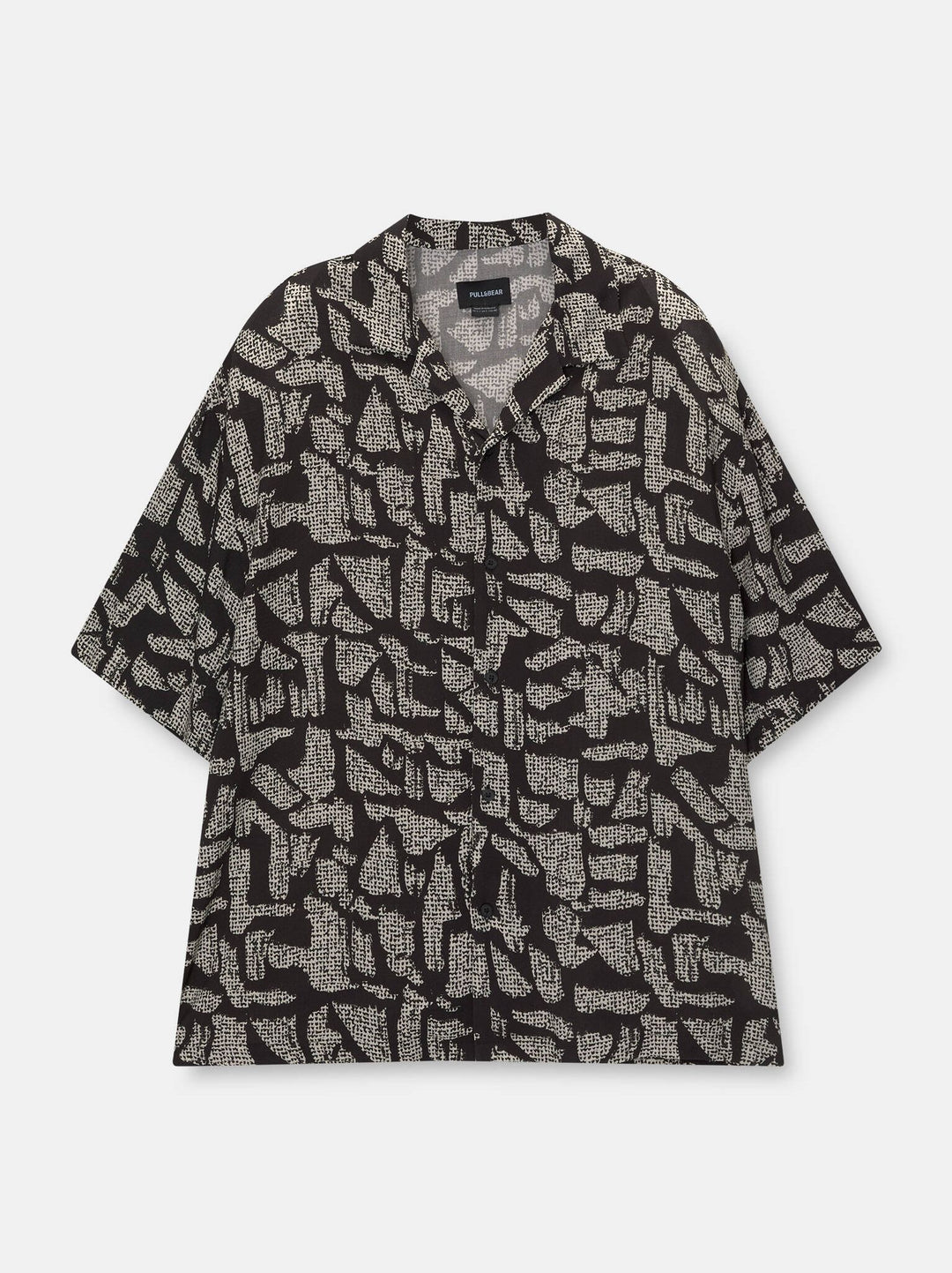 Moudda PULL & BEAR - Chemise Demi-Manches B&W Imprimé Fancy Stripe Noir - Tunisie 6