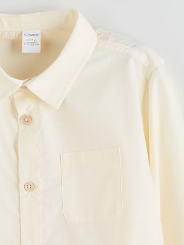 Moudda LC Waikiki - Chemise tissée manches longues Garçon Beige clair - Tunisie 2