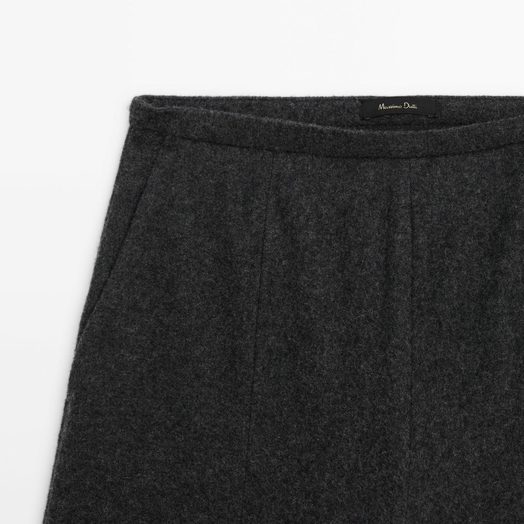 Moudda Massimo Dutti - Pantalon col droit uni flanelle grise - Tunisie 6