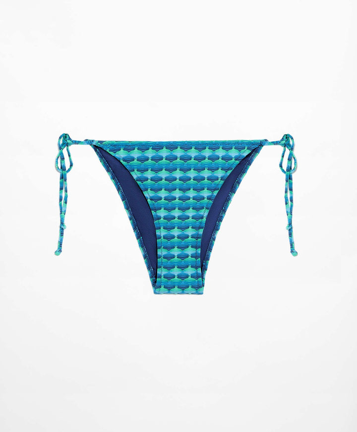 Moudda Oysho - Culotte Moyenne à Nœuds Jacquard Turquoise - Tunisie 4