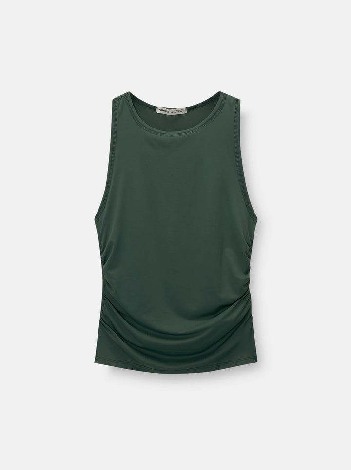 Moudda PULL & BEAR - Body Top Sans Manches Polyamide Froncé Latéral - Tunisie 1