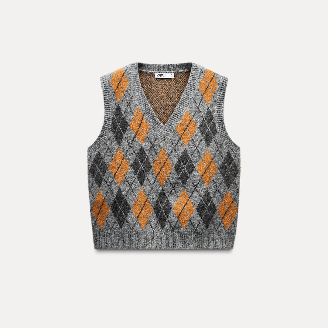 Moudda ZARA - Gilet jacquard losanges - Tunisie 2