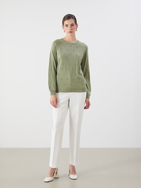 Moudda LC Waikiki - Pull tricot moyen Femme Vert pâle - Tunisie 2