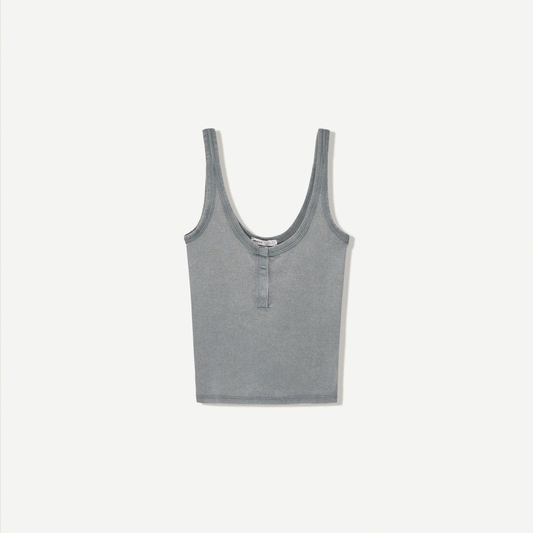 Moudda BERSHKA - Top Bretelles - Boulangère & Effet Lavé - Tunisie 1