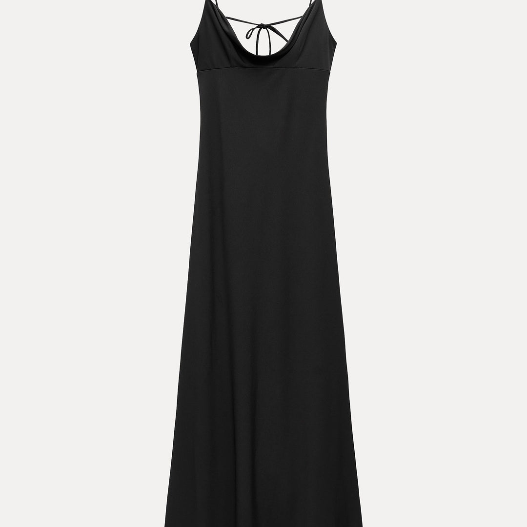 Moudda ZARA - Robe longue en maille, bretelles, drapée, découpes - Tunisie 1