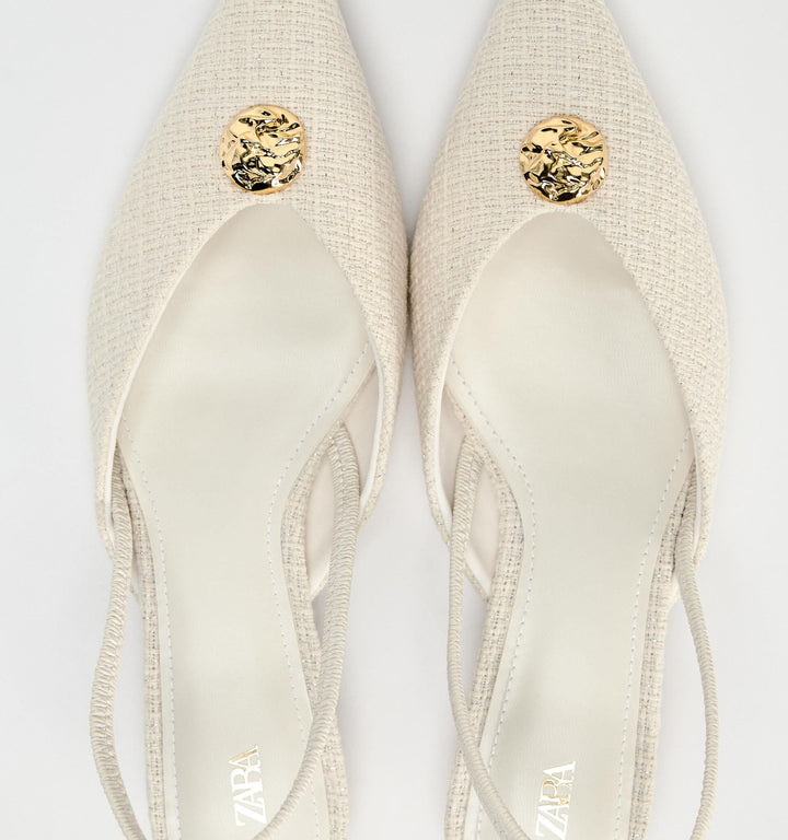 Moudda ZARA - Mocassins tissu appliqué métallique - Tunisie 5