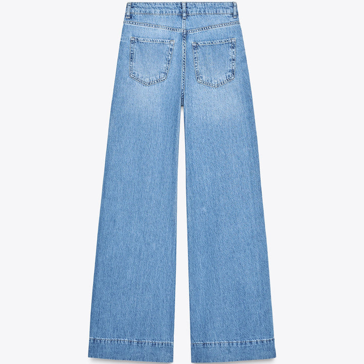 Moudda ZARA - Denim - Taille Haute, Wide Leg & Boutons Visibles - Tunisie 2