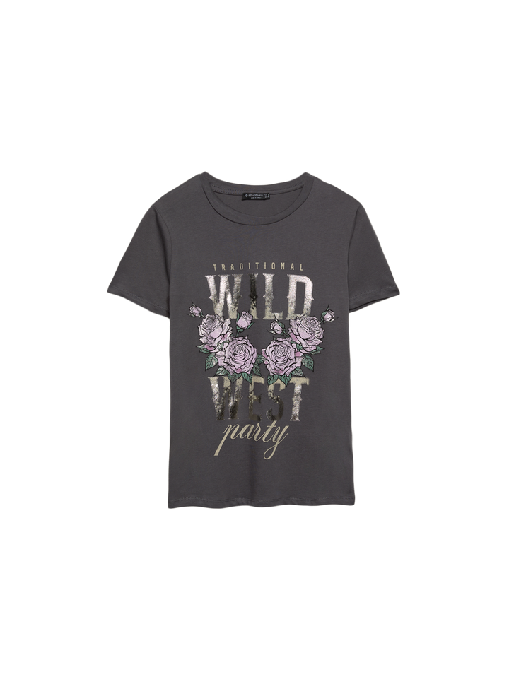 Moudda STRADIVARIUS - T-Shirt Manches courtes Graphique Foil - Tunisie 4