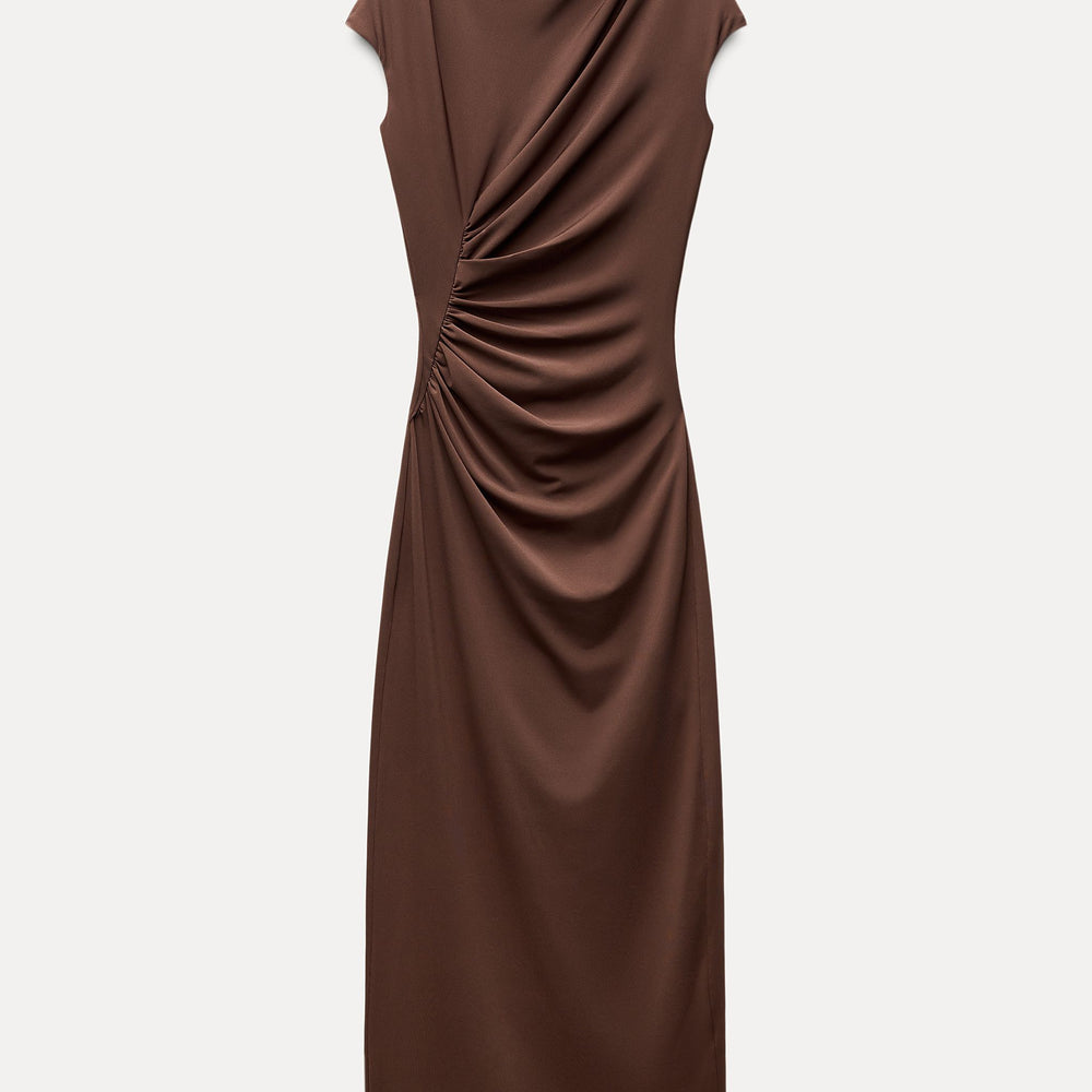 Moudda ZARA - Robe mi-longue maille manches tombantes pli latéral - Tunisie 2