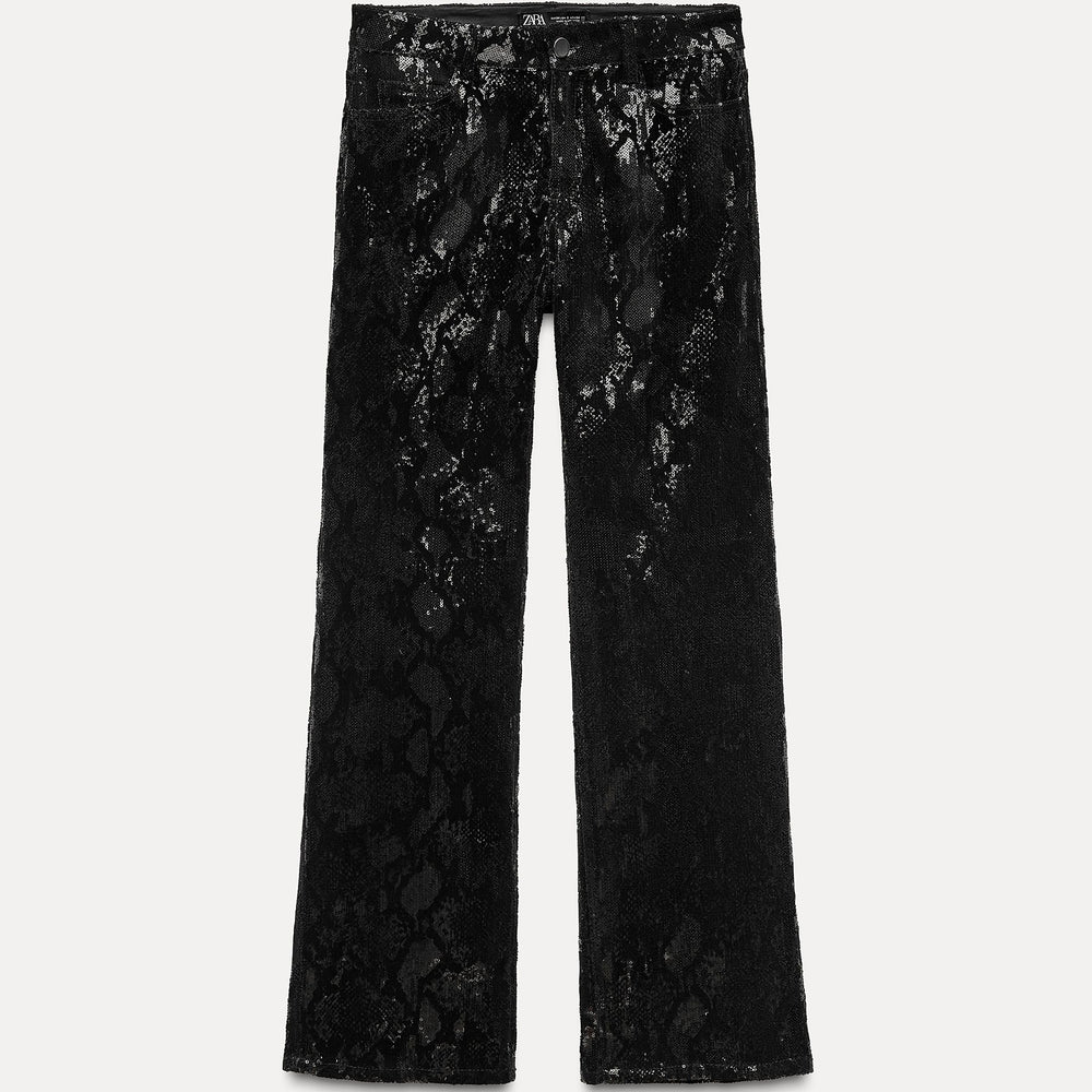 Moudda ZARA - Pantalon droit flocké pailleté - Tunisie 2