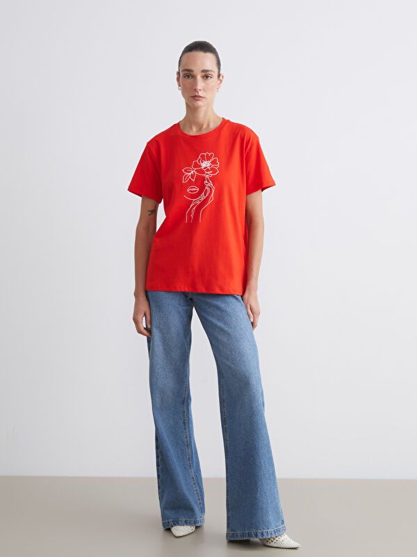 Moudda LC Waikiki - Body jersey manches courtes Femme Rouge vif - Tunisie 2