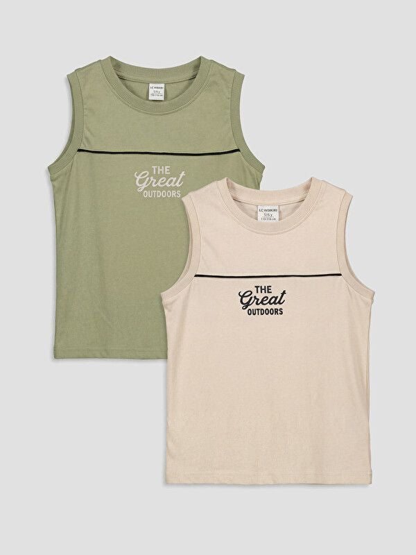 Moudda LC Waikiki - Pack de débardeurs en jersey pour Garçon couleur Beige clair - Tunisie 1
