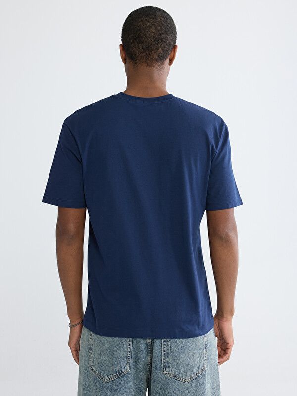 Moudda LC Waikiki - T-shirt imprimé manches courtes en jersey pour Homme couleur Bleu marine - Tunisie 4