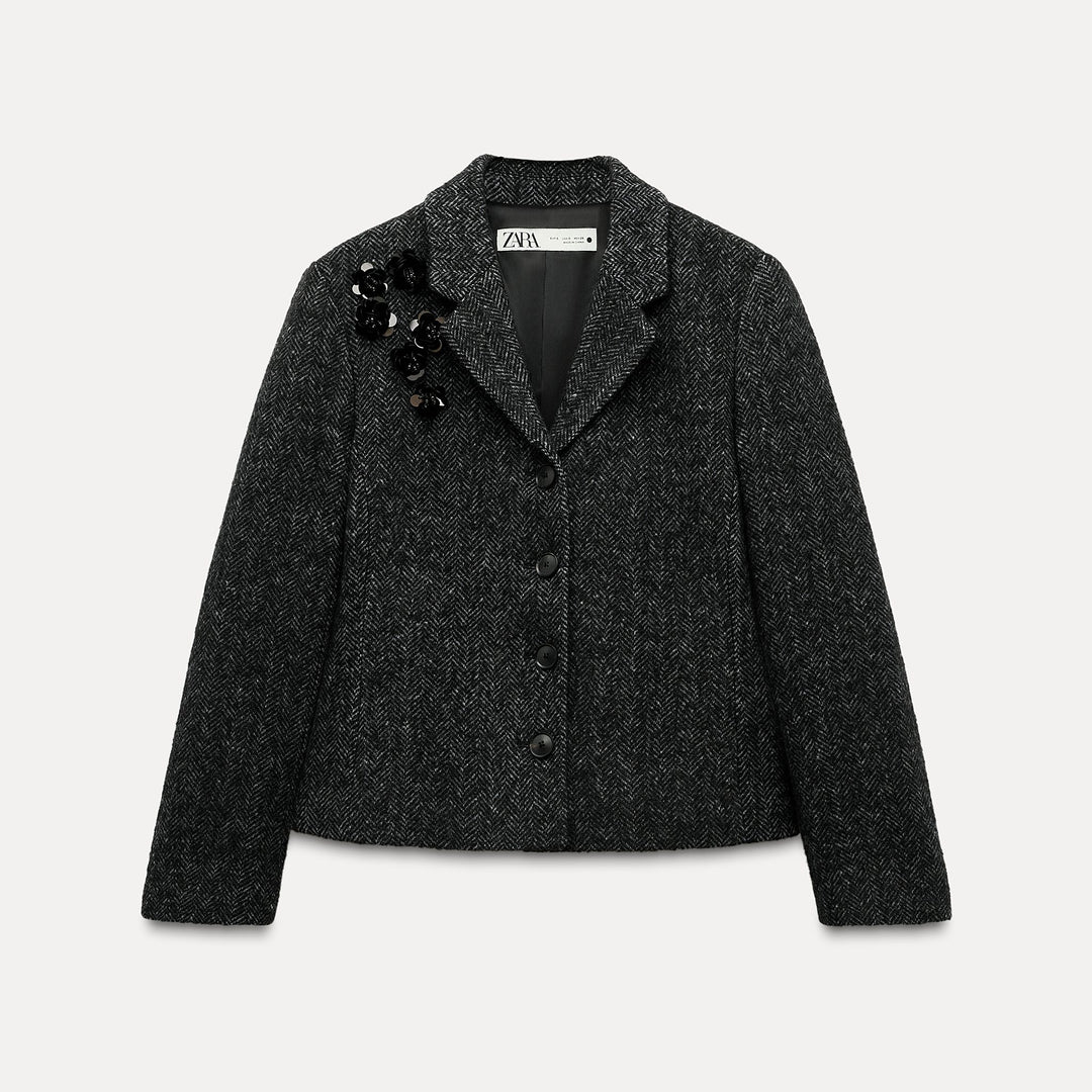 Moudda ZARA - Combinaison 536 veste mini épi avec appliqués fleurs - Tunisie 1