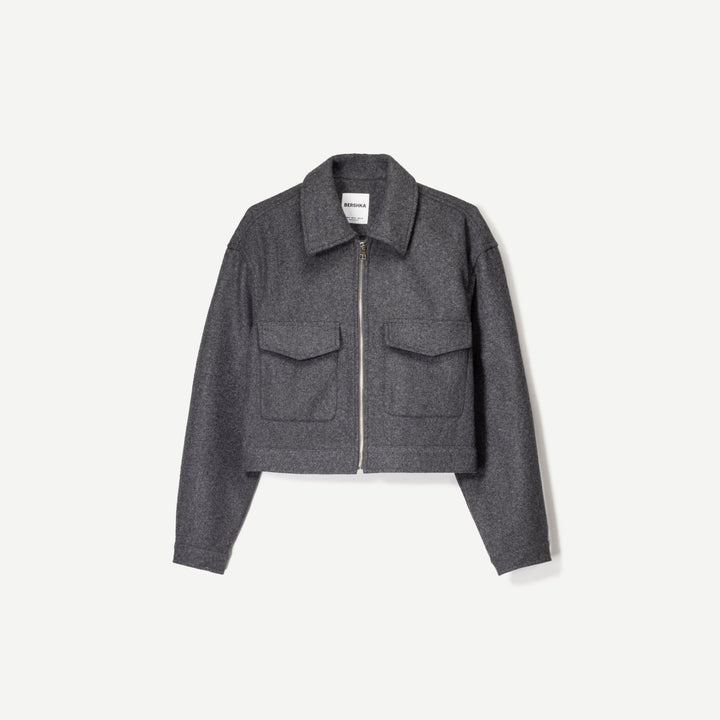 Moudda BERSHKA - Veste Courte Drap Soft - Col Pala - Tunisie 2