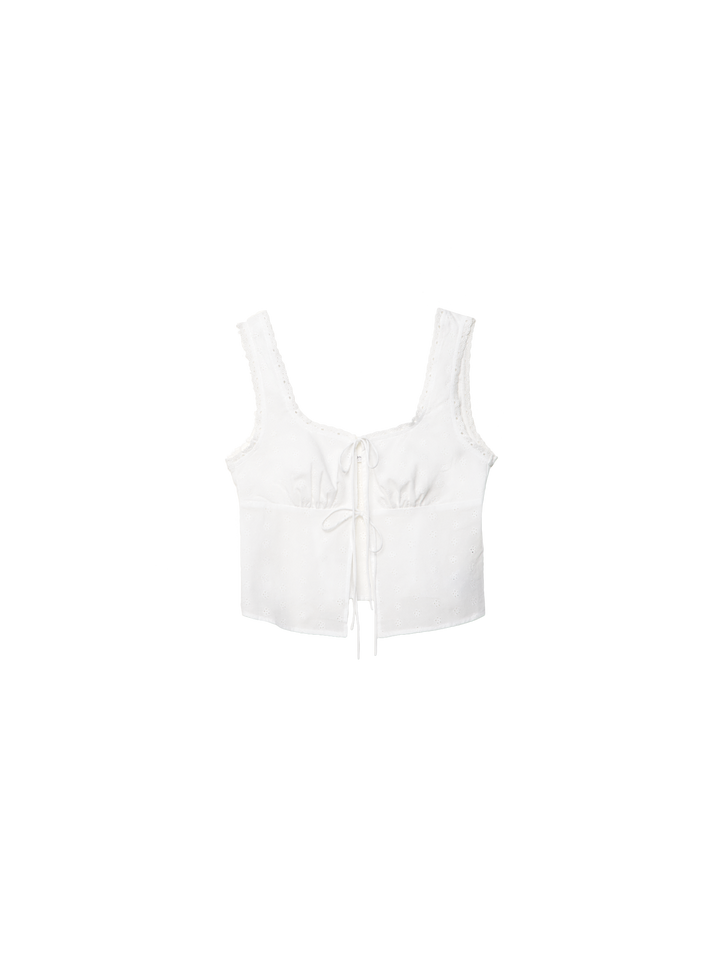 Moudda STRADIVARIUS - Top avec Nœuds et Broderie Suisse - Tunisie 3