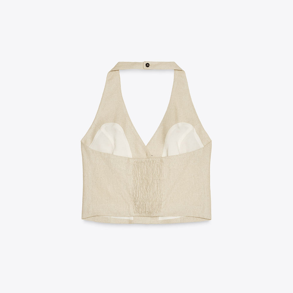 Moudda ZARA - Ensemble Top Halter - Lin/Viscose & Boutons - Tunisie 2