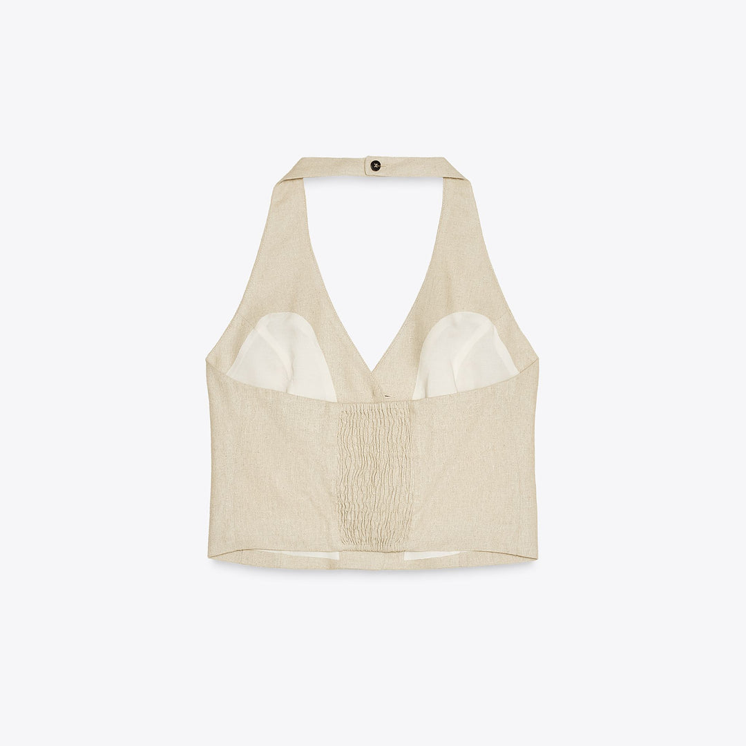 Moudda ZARA - Ensemble Top Halter - Lin/Viscose & Boutons - Tunisie 2