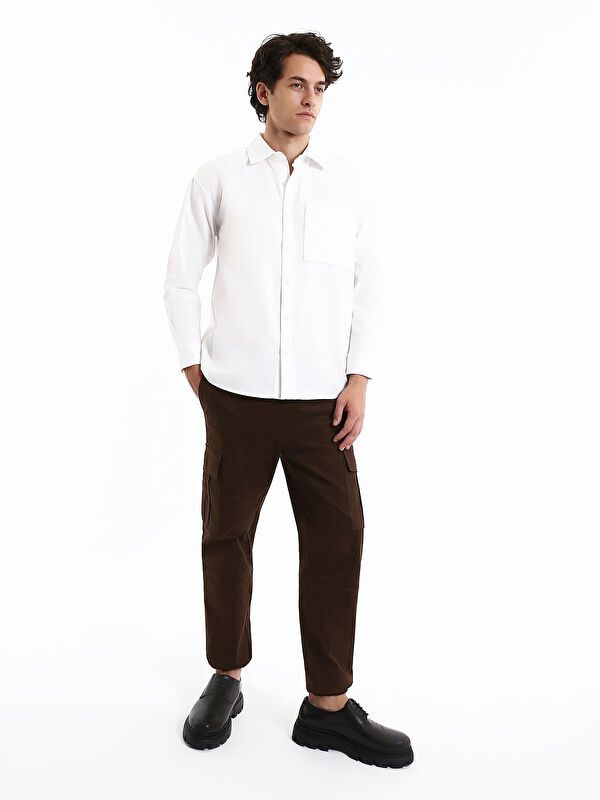 Moudda LC Waikiki - Chemise tissée manches longues Homme Ecru - Tunisie 2