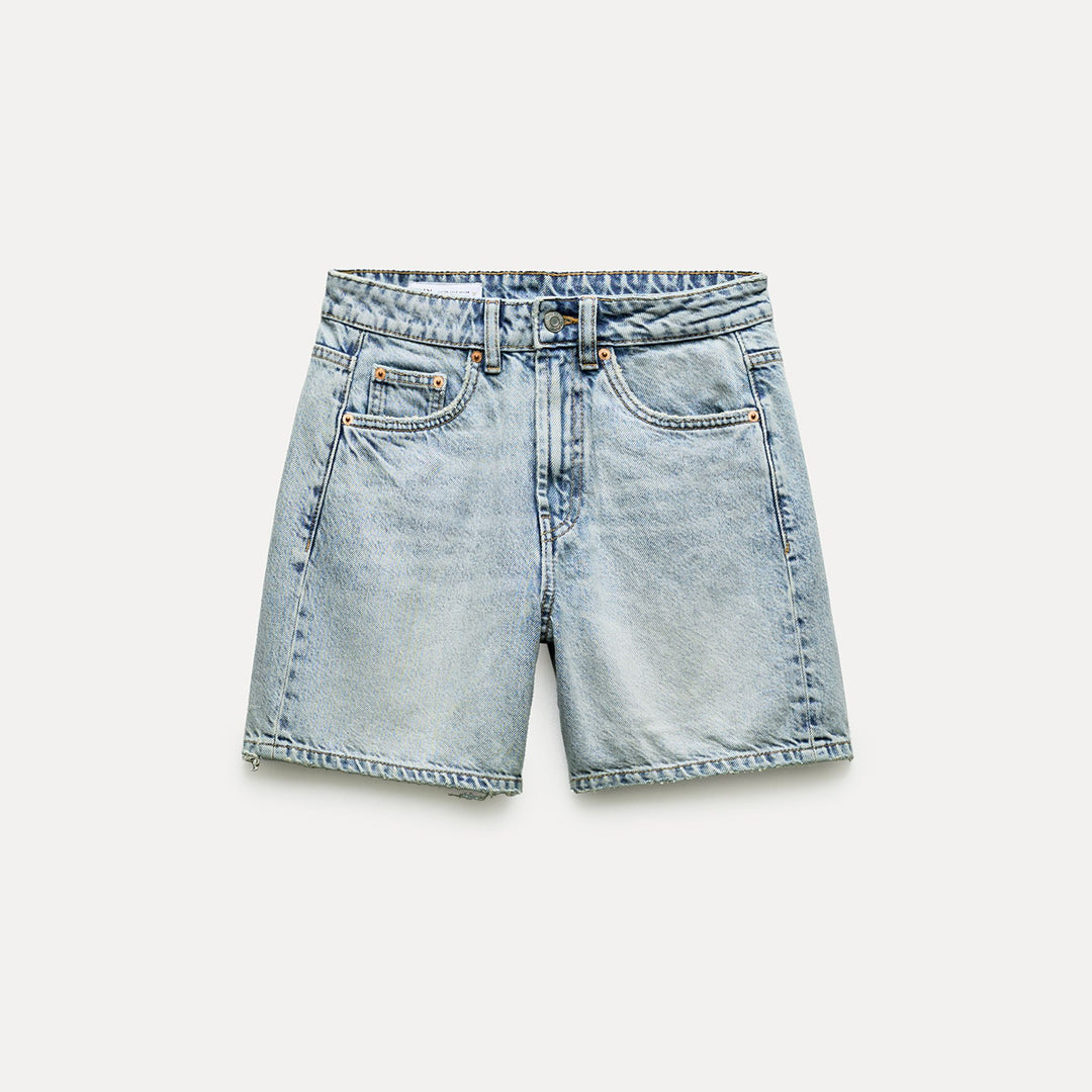 Moudda ZARA - Bleu clair – short classique droit taille mi-haute - Tunisie 1