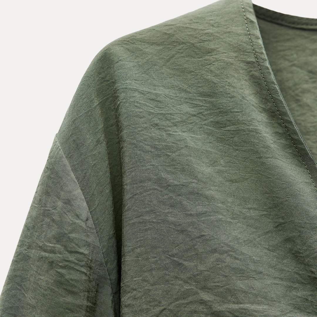 Moudda ZARA - Chemise fluide manches longues col en V boutons - Tunisie 3