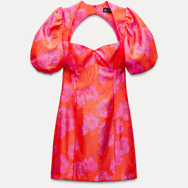 Moudda ZARA - Robe courte jacquard manches bouffantes - Tunisie 2
