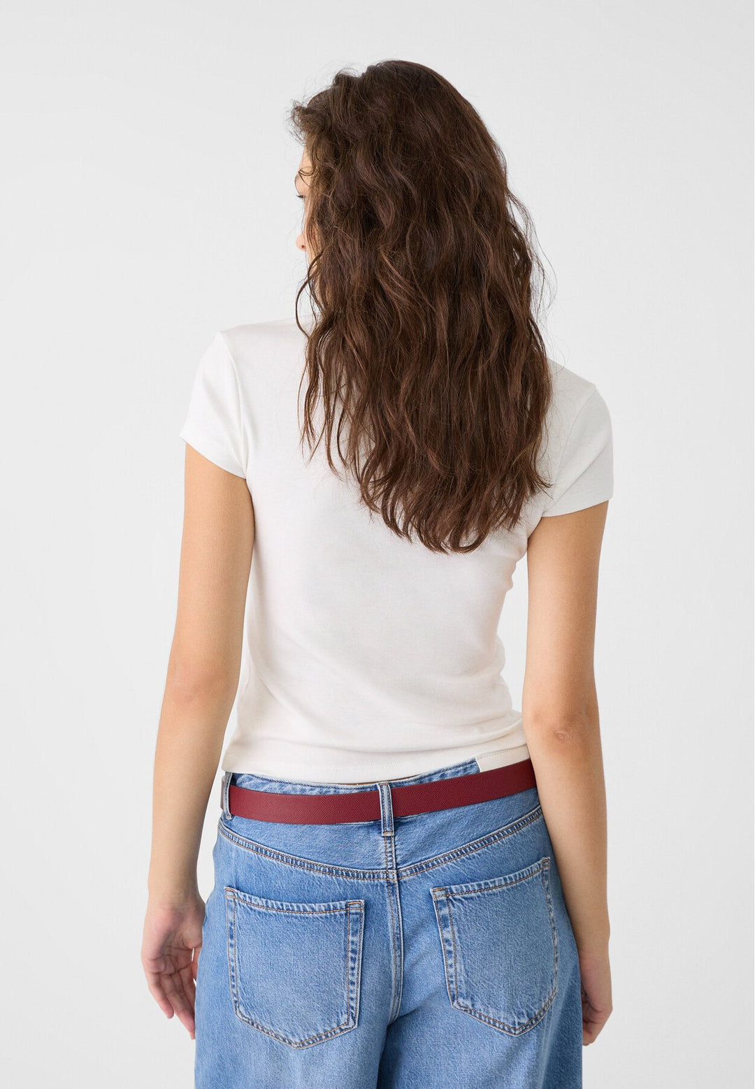 Moudda STRADIVARIUS - T-Shirt M/C Col Rond Imprimé avec Clous - Tunisie 5