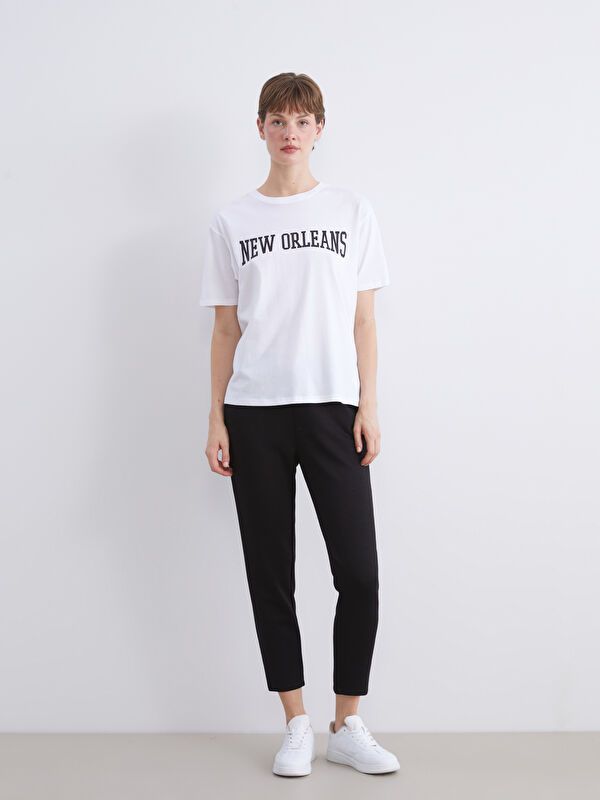 Moudda LC Waikiki - Body imprimé en jersey manches courtes Femme Buxe blanc - Tunisie 2