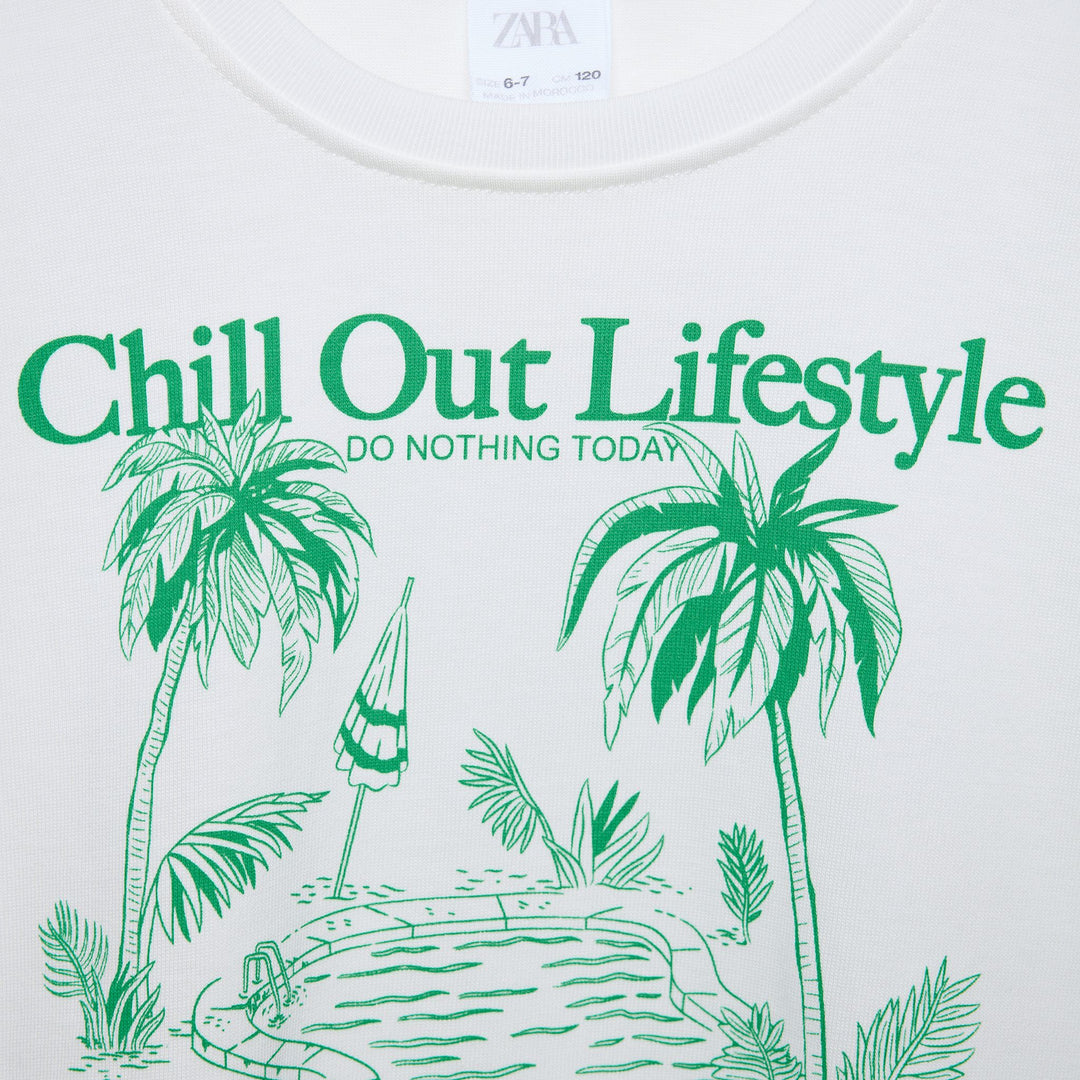 Moudda ZARA - T-shirt jersey épais, imprimé librairie - Tunisie 3