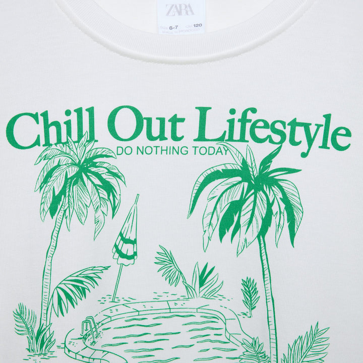 Moudda ZARA - T-shirt jersey épais, imprimé librairie - Tunisie 3