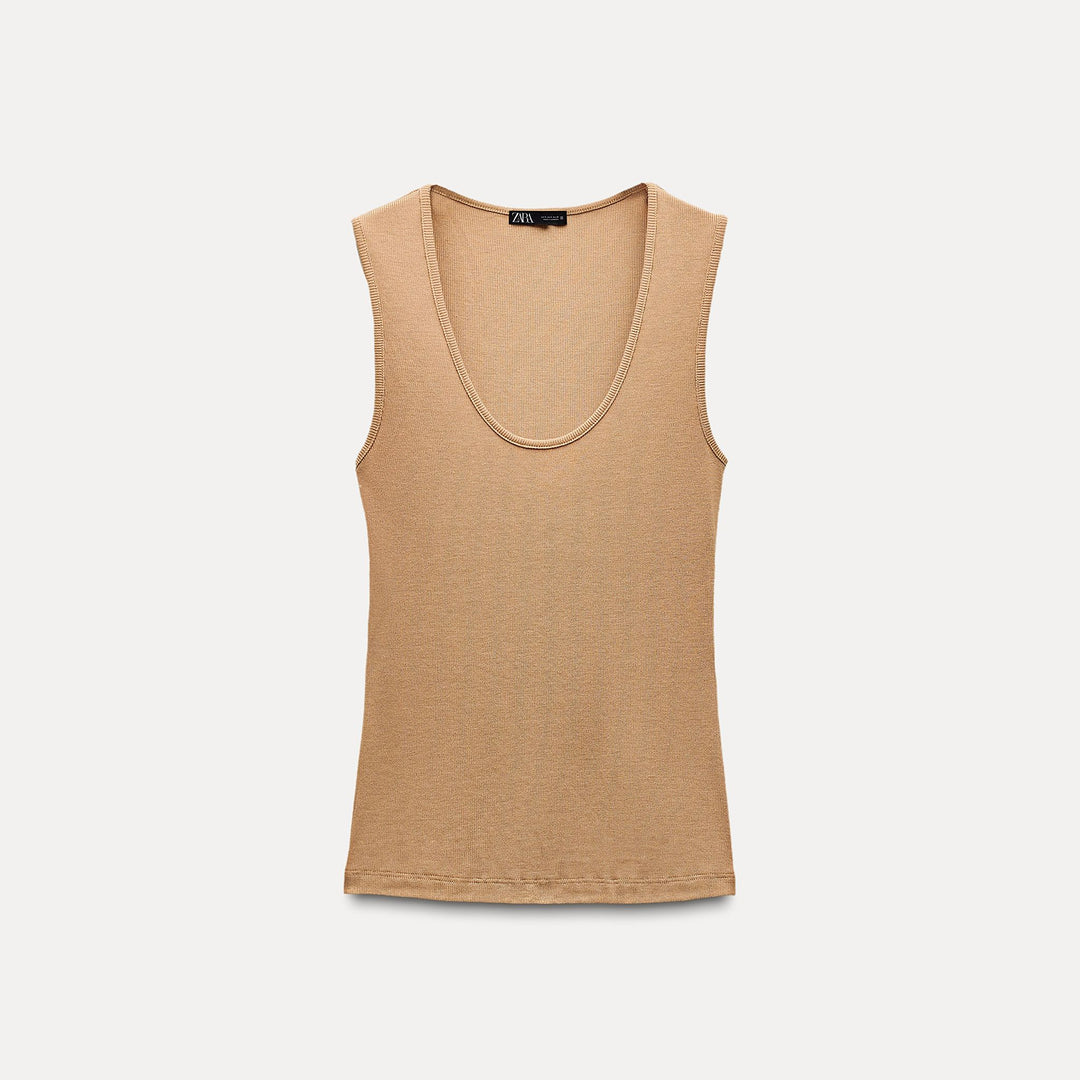 Moudda ZARA - T-shirt Côtelé Viscose et Polyester - Tunisie 1