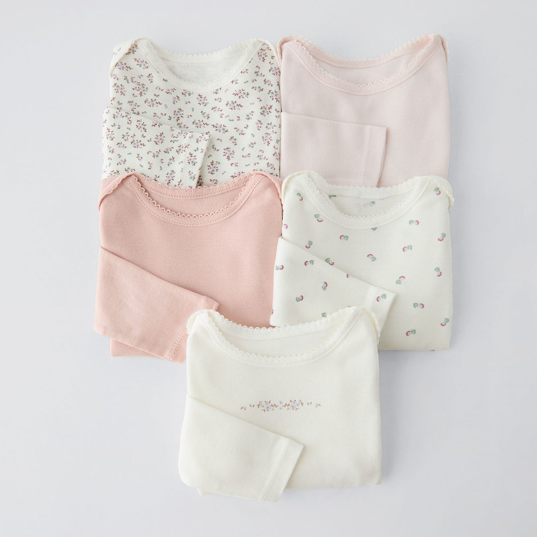 Moudda ZARA - Pack 5 bodies manches longues petites fleurs - Tunisie 2