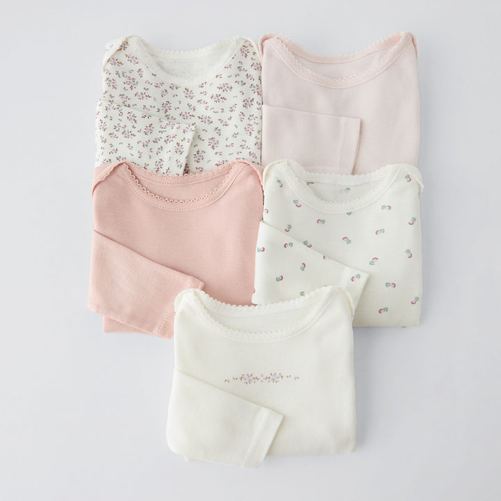 Moudda ZARA - Pack 5 bodies manches longues petites fleurs - Tunisie 2