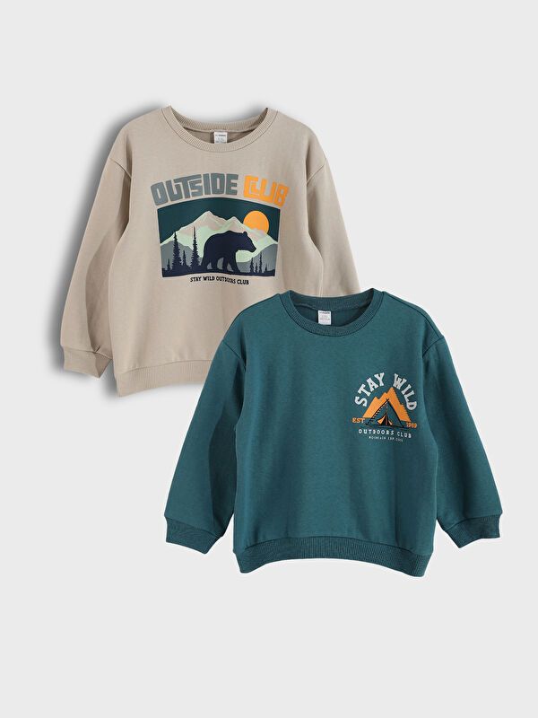 Moudda LC Waikiki - Pack sweatshirt jersey Garçon Gris clair - Tunisie 1