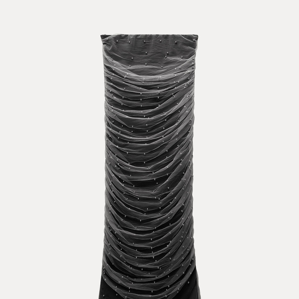 Moudda ZARA - Robe col bateau ajustée mesh avec boules métalliques - Tunisie 2