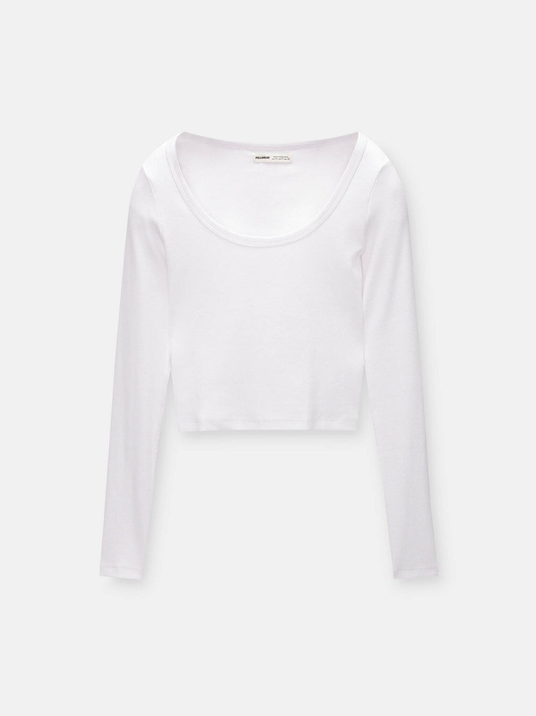 Moudda PULL & BEAR - T-Shirt - Côtes & Col Rond (Blanc) - Tunisie 3