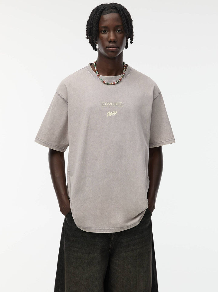 Moudda PULL & BEAR - T-Shirt Demi-Manches STWD World Records Lavé Haute Densité - Tunisie 6