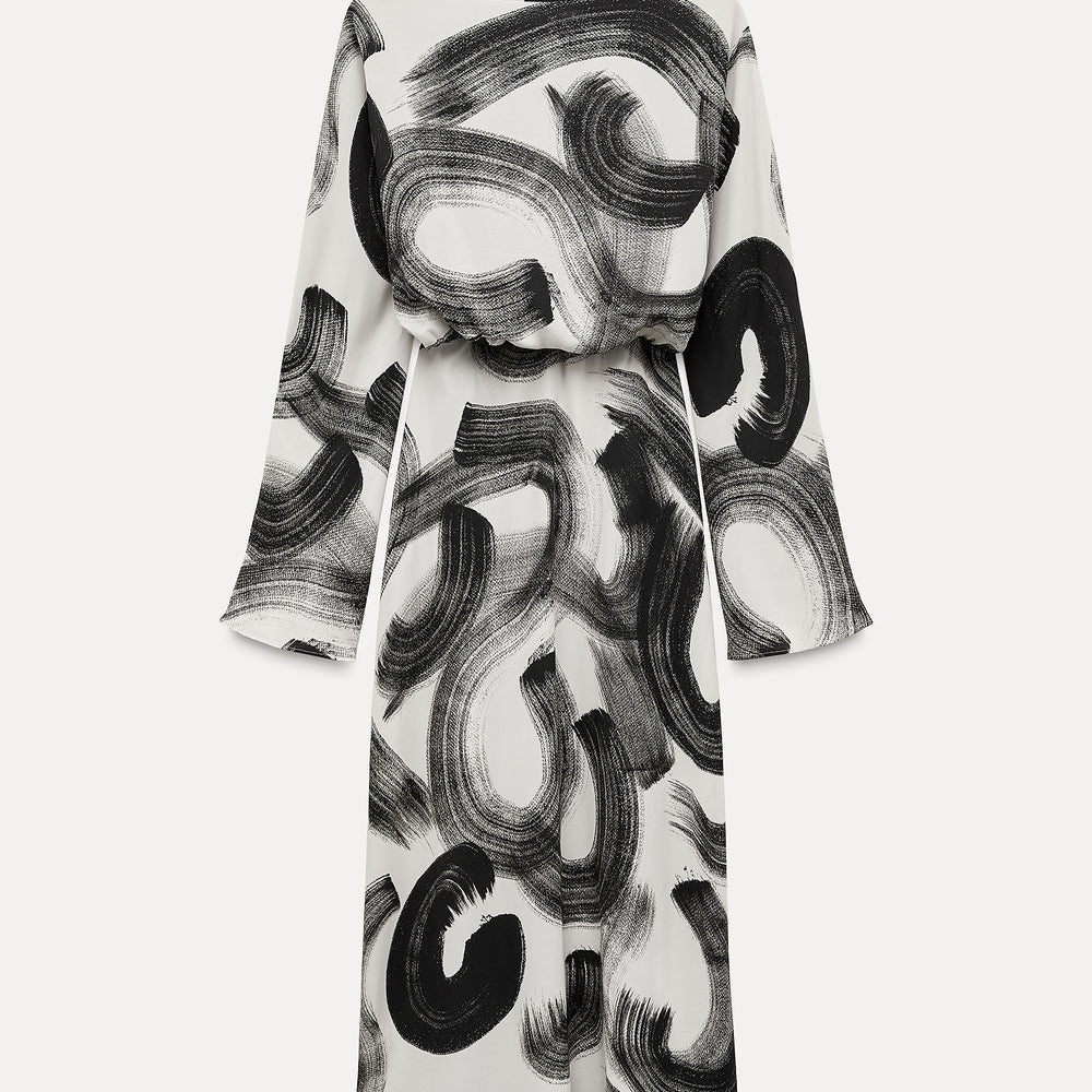 Moudda ZARA - Robe encolure bateau imprimée mi-longue - Tunisie 2