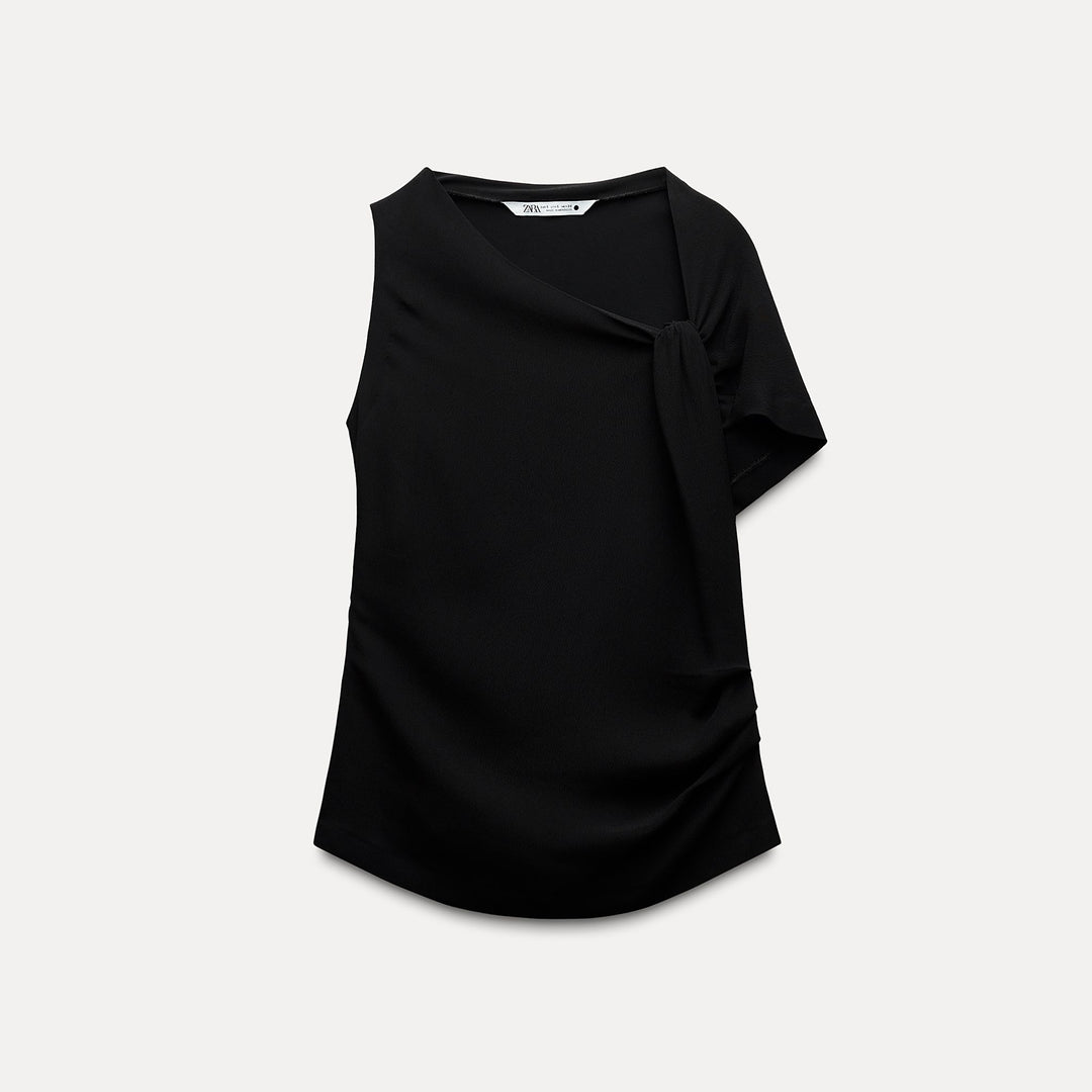 Moudda ZARA - Top crêpe fluide détail nœud - Tunisie 1