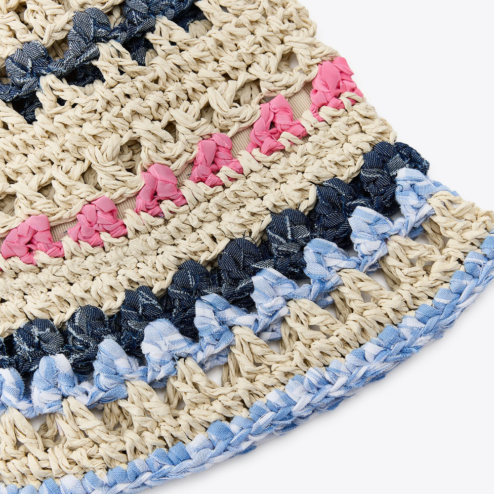 Moudda ZARA - Chapeau Crochet - Papier Tressé & Denim - Tunisie 2