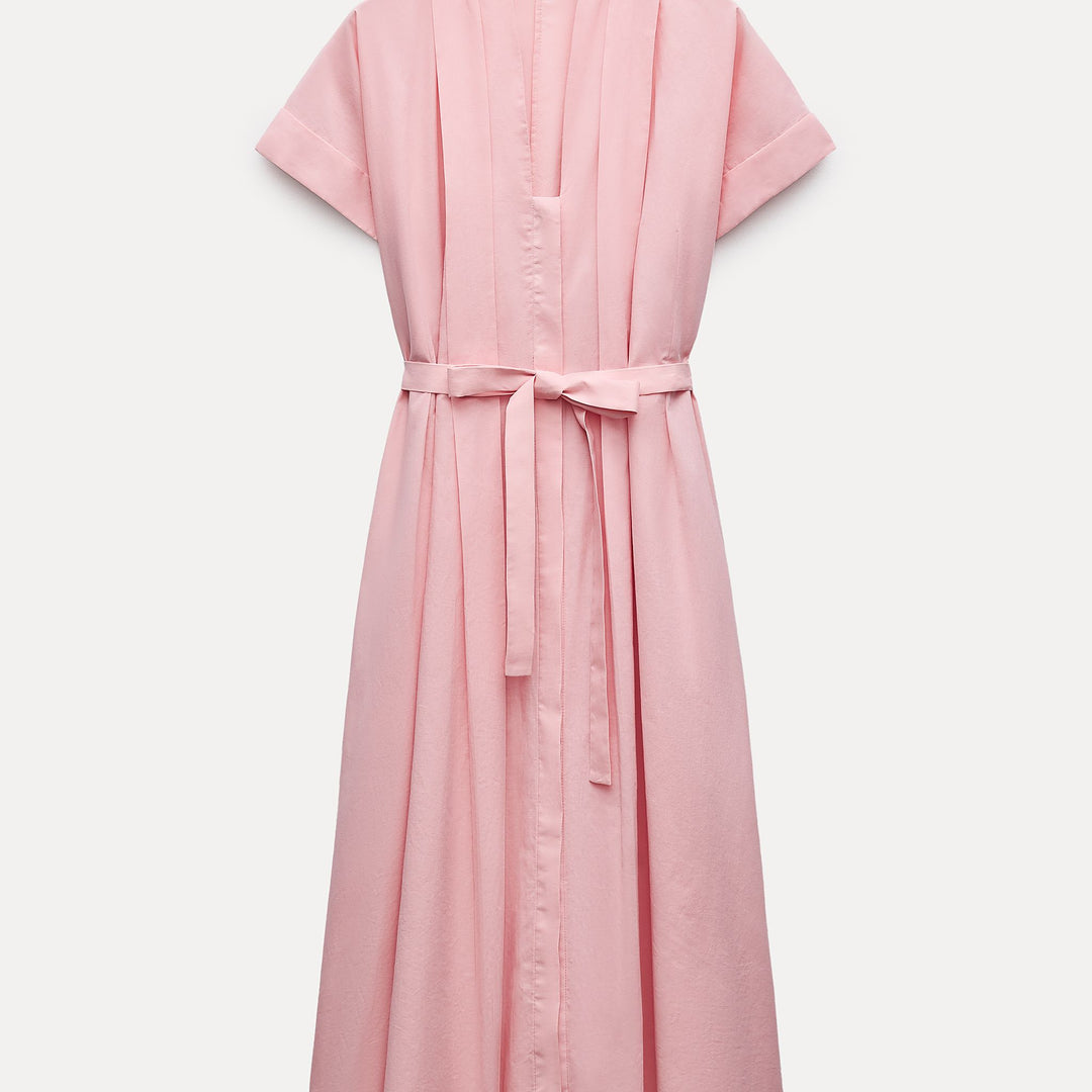 Moudda ZARA - Robe chemise manches courtes ceinturée - Tunisie 1