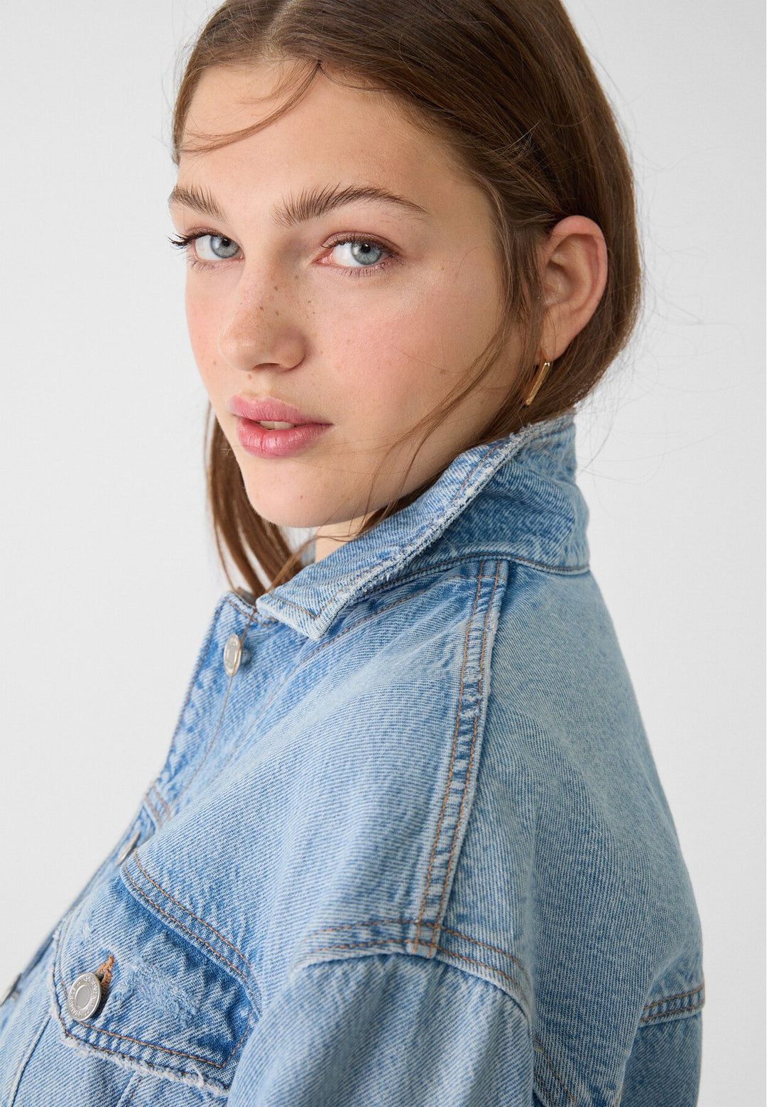 Moudda STRADIVARIUS - Veste en Denim Coupe Boxy - Tunisie 4