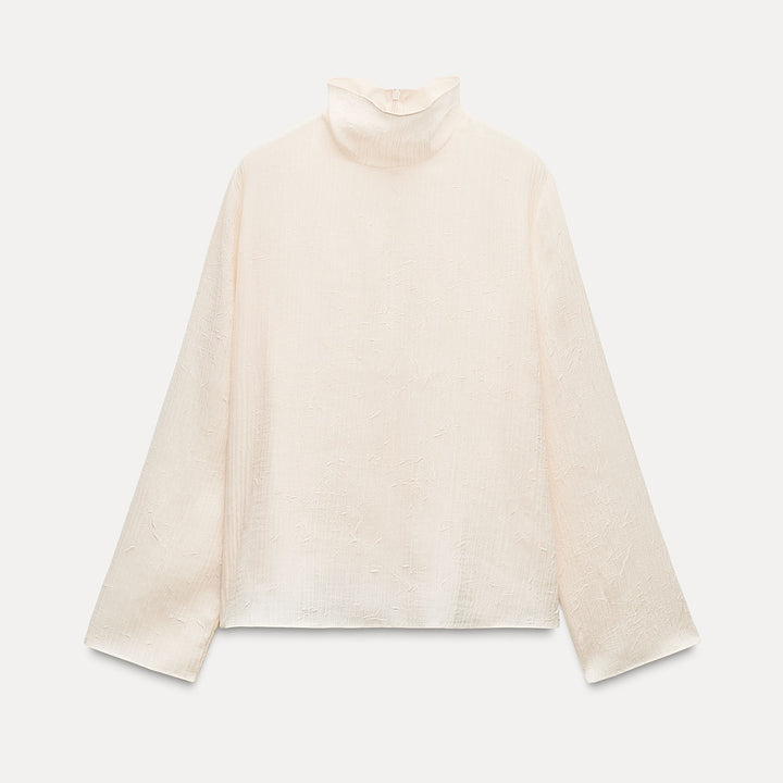 Moudda ZARA - Chemise col haut tissu froissé - Tunisie 1