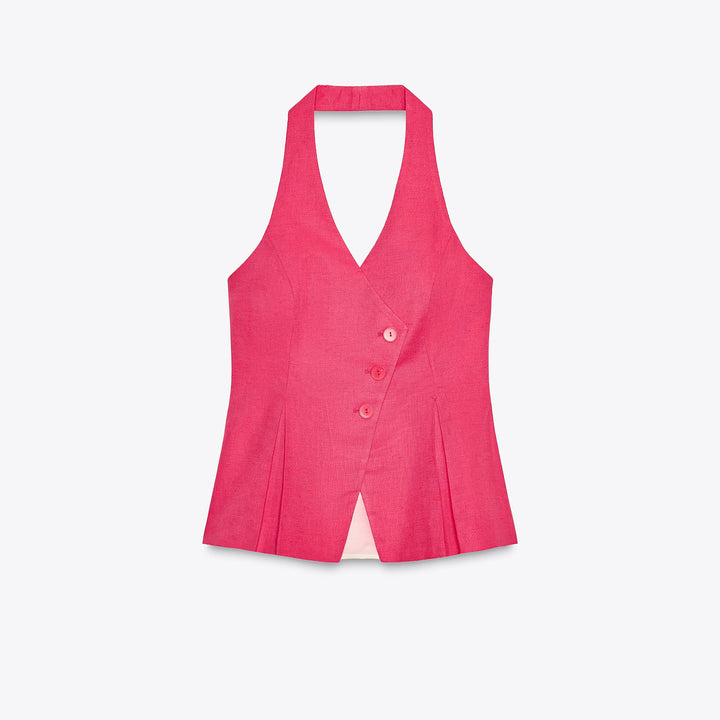 Moudda ZARA - Ensemble Gilet Lin - Croisé Asymétrique - Tunisie 1