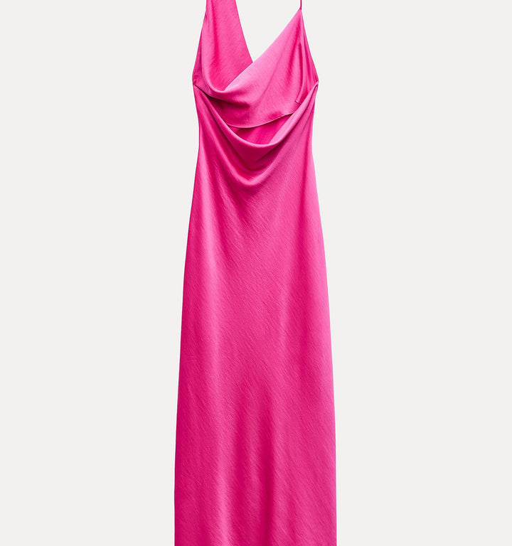 Moudda ZARA - Robe mi-longue satinée décolleté asymétrique - Tunisie 2