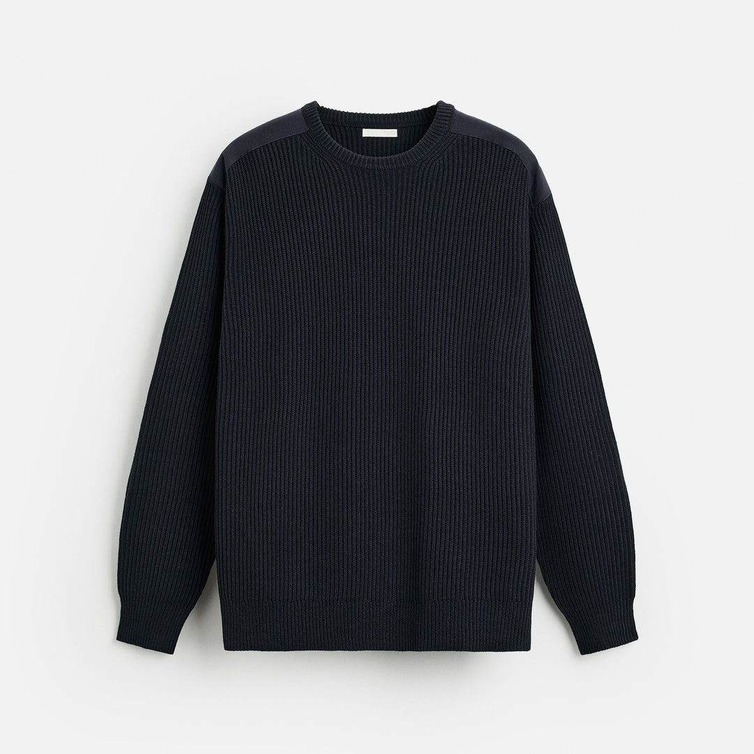 Moudda ZARA - Pull - Col Rond, Détails Nylon Épaules & Coudes - Tunisie 1