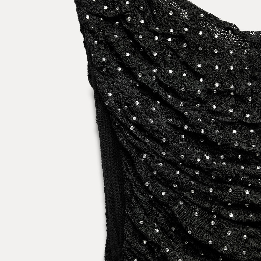 Moudda ZARA - Haut asymétrique dentelle et strass – ensemble - Tunisie 3