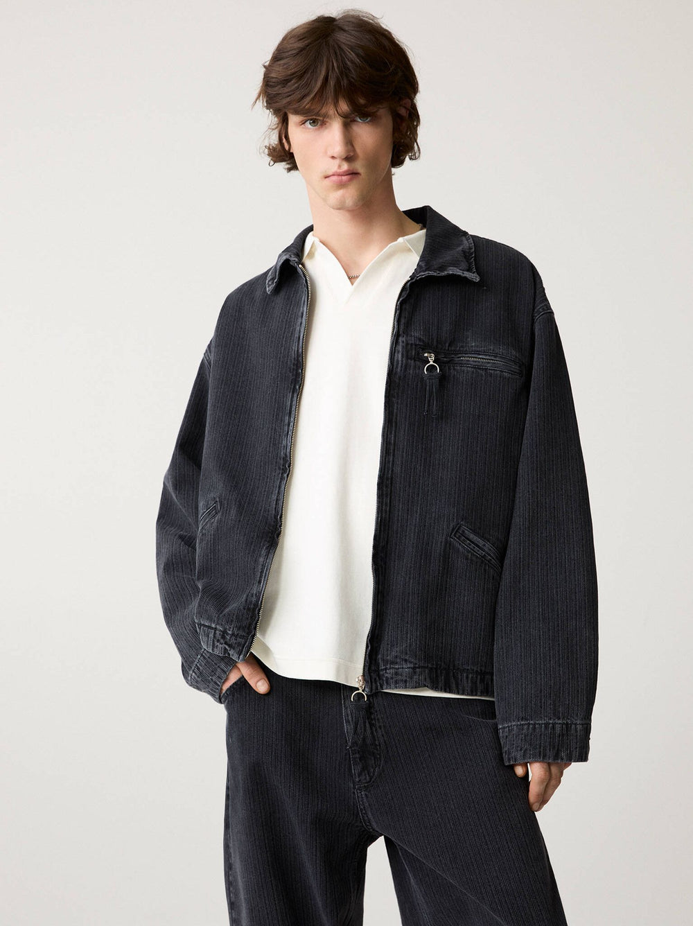 Moudda PULL & BEAR - Veste Fantaisie Denim - Noir - Tunisie 2